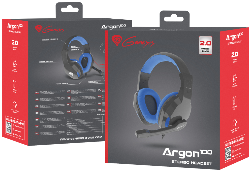 GENESIS ARGON 100 Auriculares Alámbrico Diadema Juego Negro. Azul - detalle