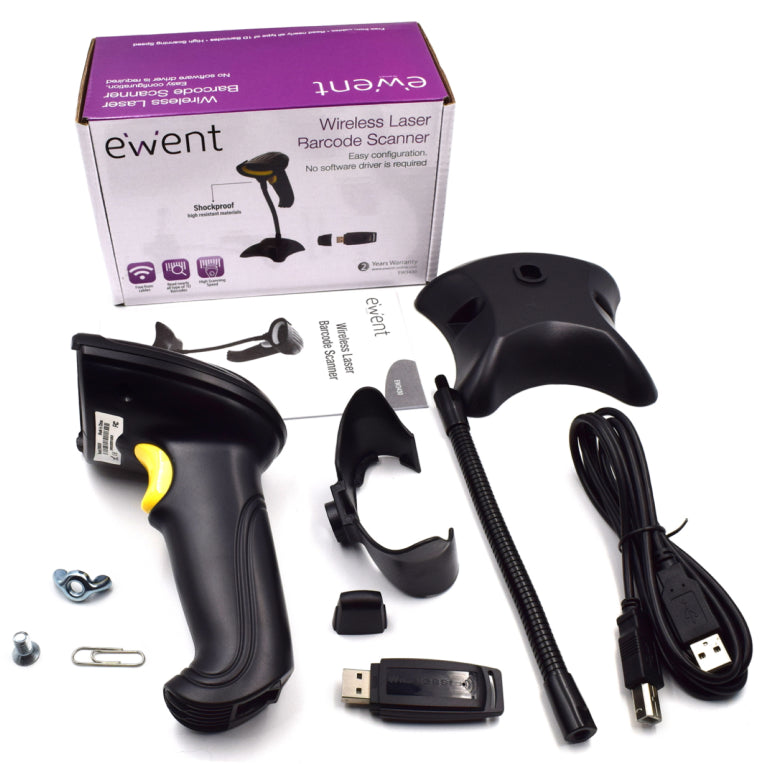 Ewent EW3430 lector de codi de barres Lector de codis de barres portàtil 1D LED Negre