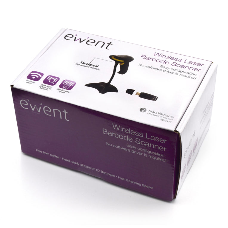 Ewent EW3430 lector de codi de barres Lector de codis de barres portàtil 1D LED Negre