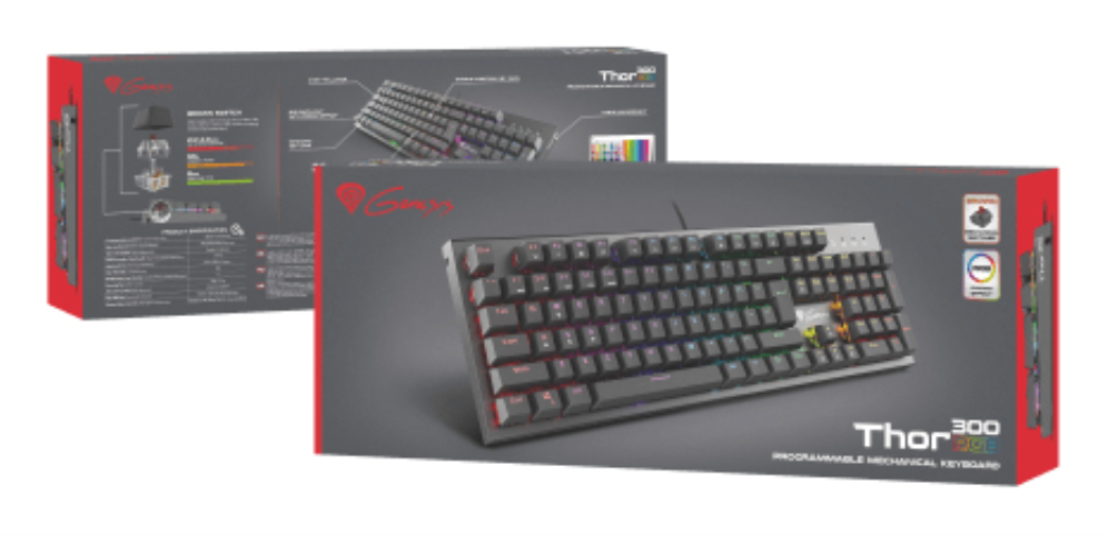 GENESIS THOR 300 RGB teclado Juego USB QWERTY Inglés Negro - detalle
