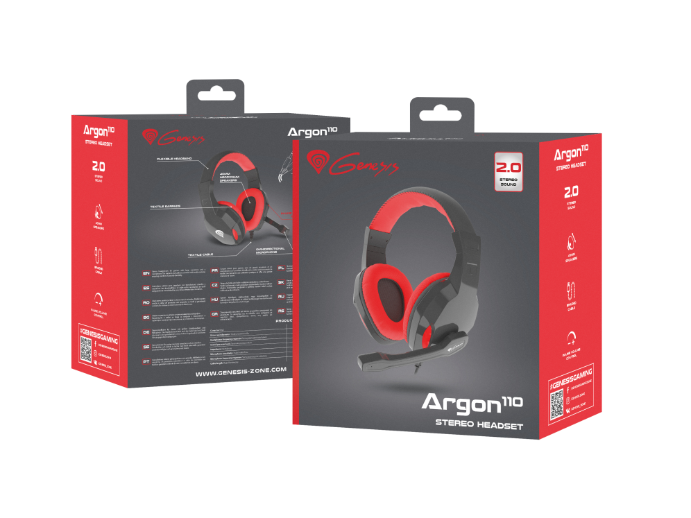 GENESIS Argon 110 Auriculares Alámbrico Diadema Juego Negro. Rojo - detalle