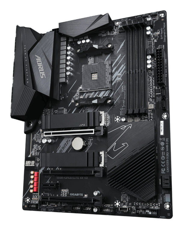 GIGABYTE B550 AORUS ELITE AX V2 Placa base - Procesadores AMD Ryzen 5000. VRM de 12+2 fases. hasta 4733 MHz DDR4. 1xPCIe 4.0 + 1xPCIe 3.0 M.2. Wi-Fi 6E. LAN 2.5GbE. USB 3.2 Gen 2