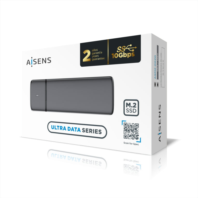 Caixa externa AISENS M.2 (NGFF) ASM2-002G SATA/NVME a USB3.1/USB3.2 GEN2. Gris