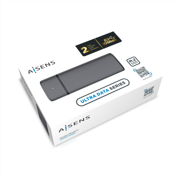 Caixa externa AISENS M.2 (NGFF) ASM2-002G SATA/NVME a USB3.1/USB3.2 GEN2. Gris