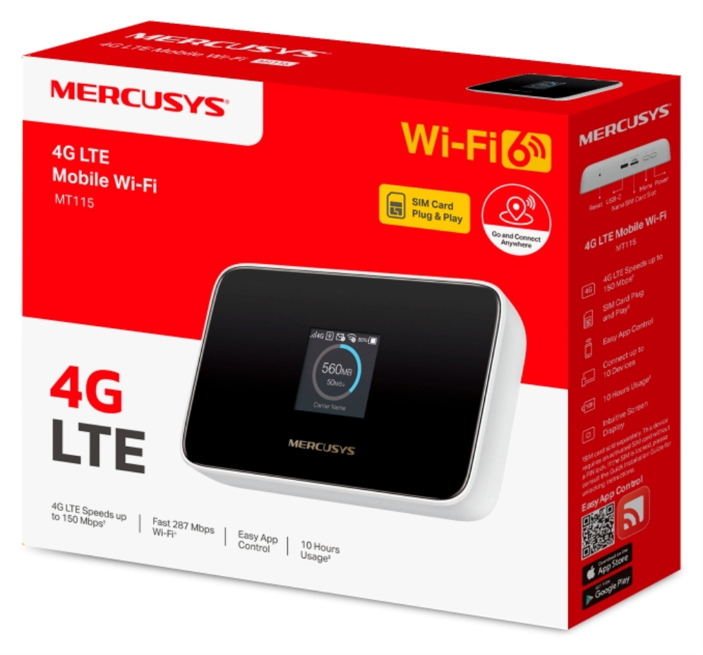 4G LTE MOBILE WIFI MERCUSYS AX300 - detalle