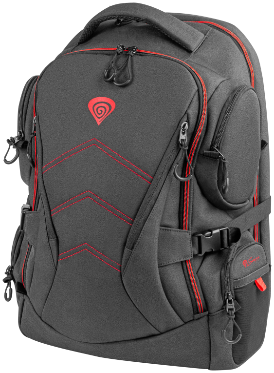 GENESIS Pallad 550 43.9 cm (17.3") Mochila Negro. Rojo - detalle