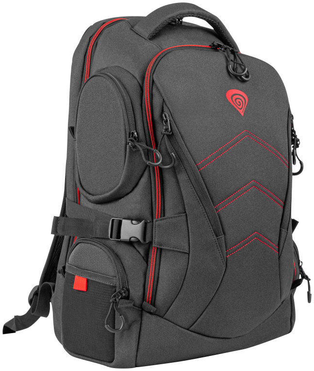 GENESIS Pallad 550 43.9 cm (17.3") Mochila Negro. Rojo - detalle