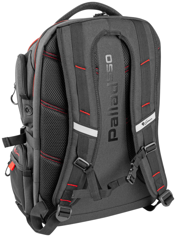 GENESIS Pallad 550 43.9 cm (17.3") Mochila Negro. Rojo - detalle