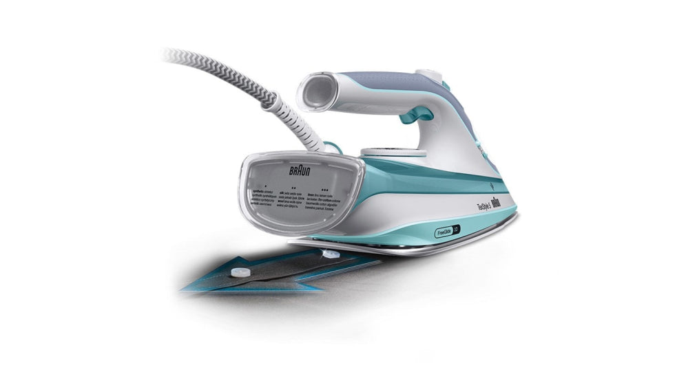 Braun TexStyle 3 SI 5017 GR Plancha a vapor Suela de cerámica 2700 W Gris. Turquesa. Blanco