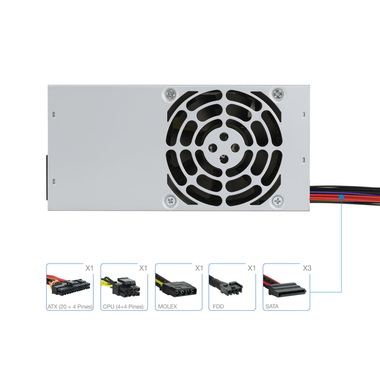 TooQ Ecopower II TFX OEM unidad de fuente de alimentación 500 W 20+4 pin ATX Plata