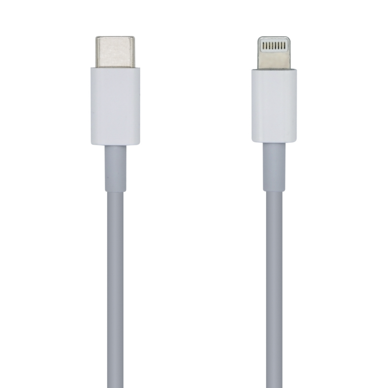 AISENS Cable USB 2.0 USB-? A Lightning PD 2A. Lightning/M-USB-?/M. Blanco. 2.0m - detalle