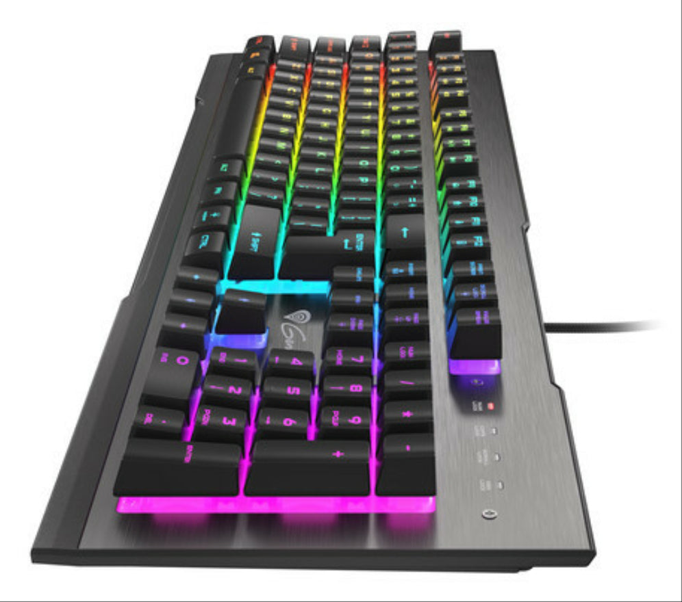 GENESIS Rhod 500 RGB teclado Juego USB QWERTY Portugués Negro. Plata
