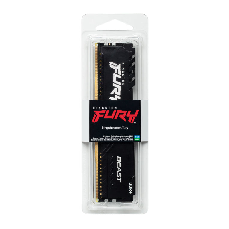 Kingston Technology FURY Beast 16GB 3200MT/s DDR4 CL16 DIMM 1Gx8 Black
