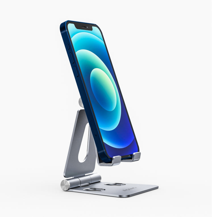 AISENS Soporte De Sobremesa Tamaño M Ajustable (2 Pivotes) Para Movil / Tablet. Plata