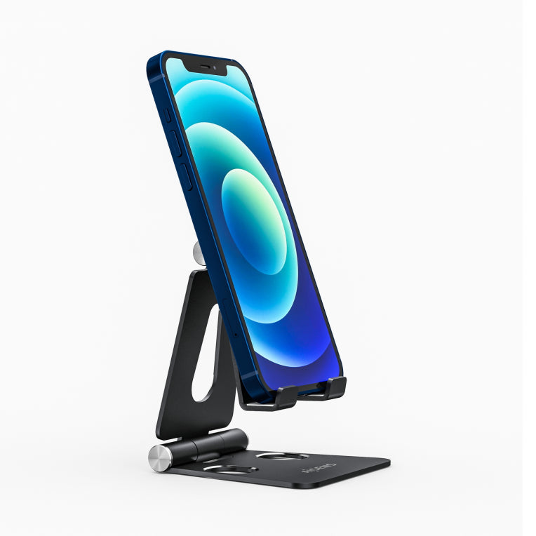 AISENS Soporte De Sobremesa Tamaño M Ajustable (2 Pivotes) Para Movil / Tablet. Negro