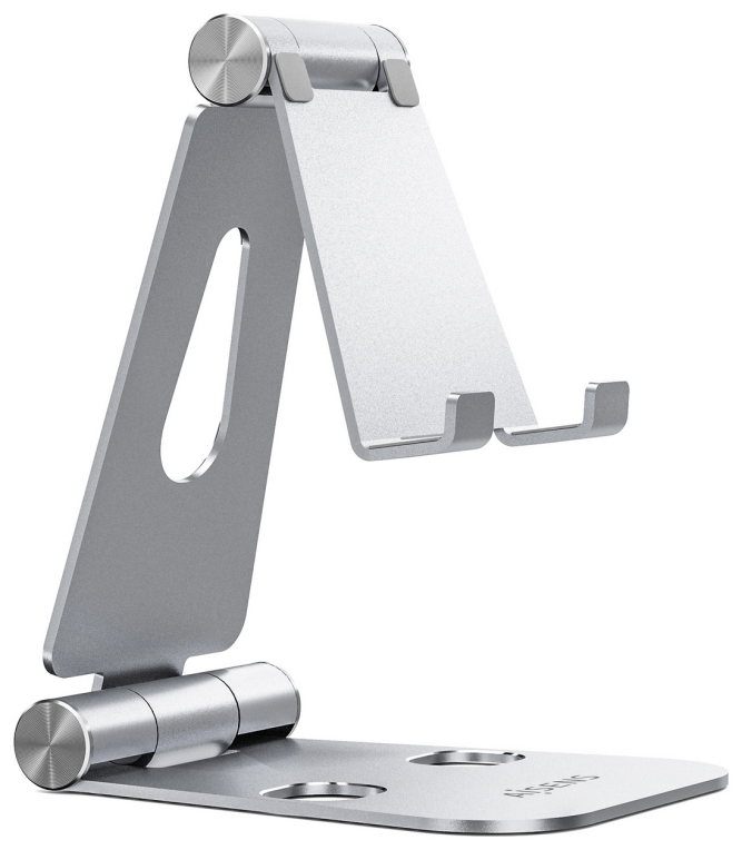 AISENS Soporte De Sobremesa Tamaño XL Ajustable (2 Pivotes) Para Movil / Tablet. Plata - detalle