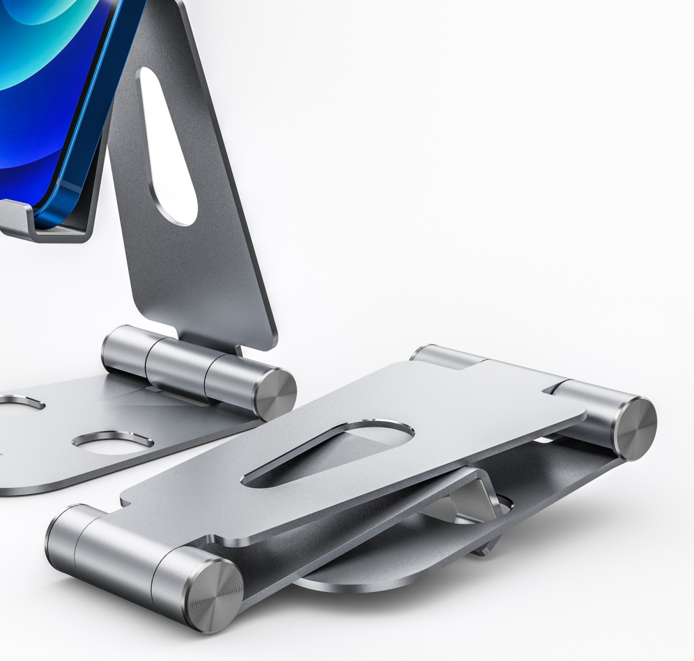AISENS Soporte De Sobremesa Tamaño XL Ajustable (2 Pivotes) Para Movil / Tablet. Plata - detalle