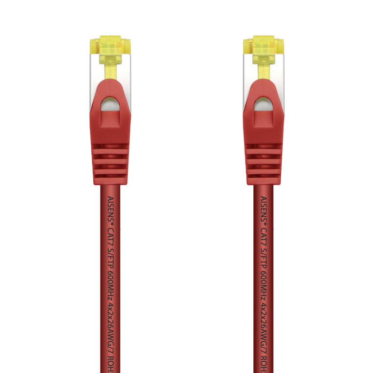 AISENS Cable De Red Latiguillo RJ45 LSZH Cat.7 600 MHz S/FTP PIMF AWG26. Rojo. 25 cm