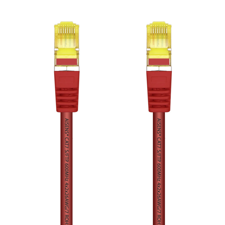 AISENS Cable De Red Latiguillo RJ45 LSZH Cat.7 600 MHz S/FTP PIMF AWG26. Rojo. 25 cm