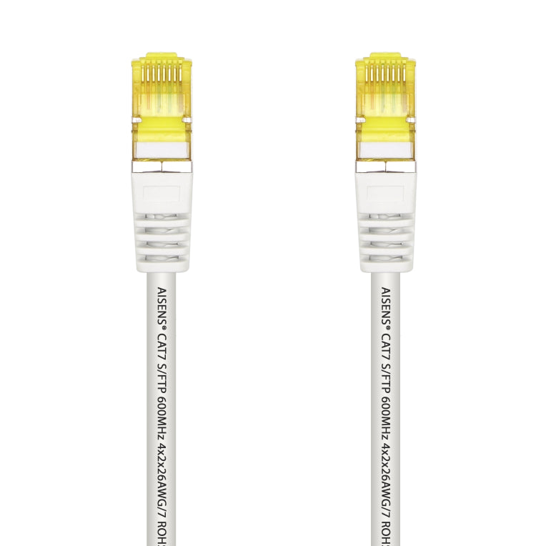 AISENS Cable De Red Latiguillo RJ45 LSZH Cat.7 600 MHz S/FTP PIMF AWG26. Blanco. 0.5 m