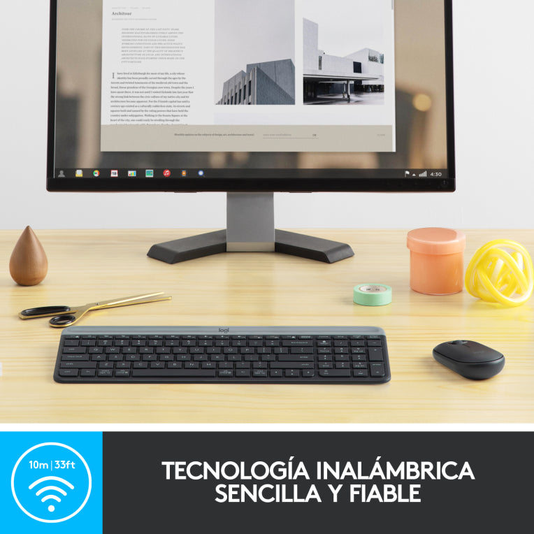 Logitech 920-009198 teclado Ratón incluido Universal RF inalámbrico QWERTY Español Grafito