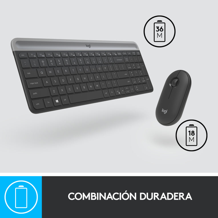 Logitech 920-009198 teclado Ratón incluido Universal RF inalámbrico QWERTY Español Grafito