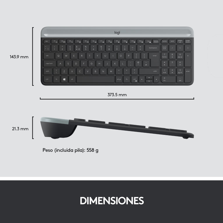 Logitech 920-009198 teclado Ratón incluido Universal RF inalámbrico QWERTY Español Grafito