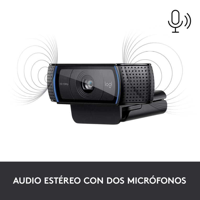 Logitech 960-001055 cámara web 3 MP 1920 x 1080 Pixeles USB Negro