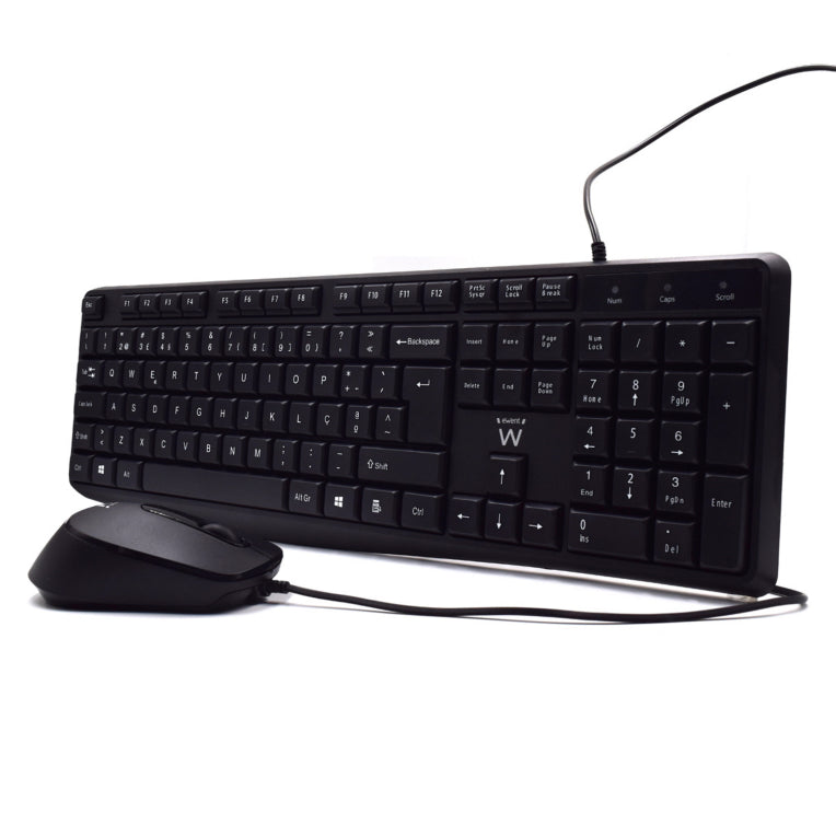 Ewent EW3007 teclado Ratón incluido Oficina USB QWERTY Portugués Negro
