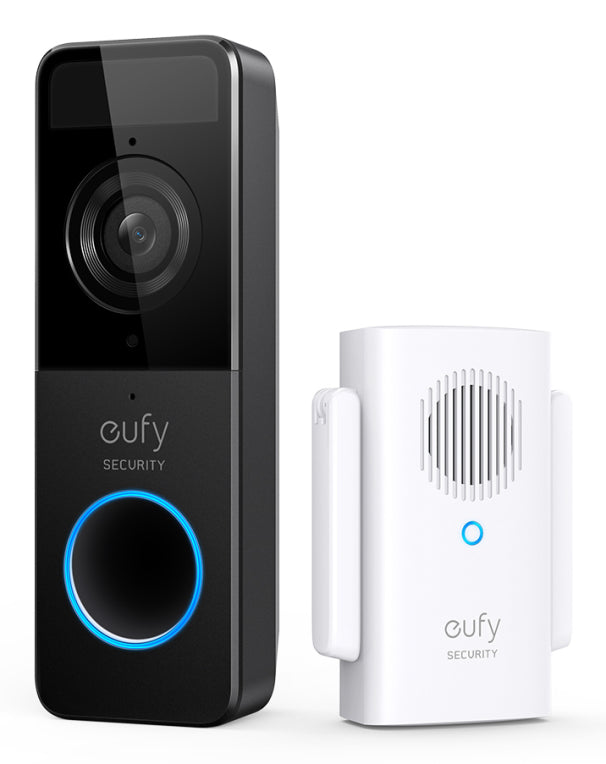 Timbre con vídeo Eufy 1080p negro e branco