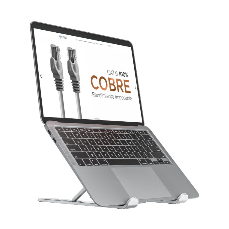 AISENS Soporte De Sobremesa Ajustable Para Portatil / Tablet. Plata