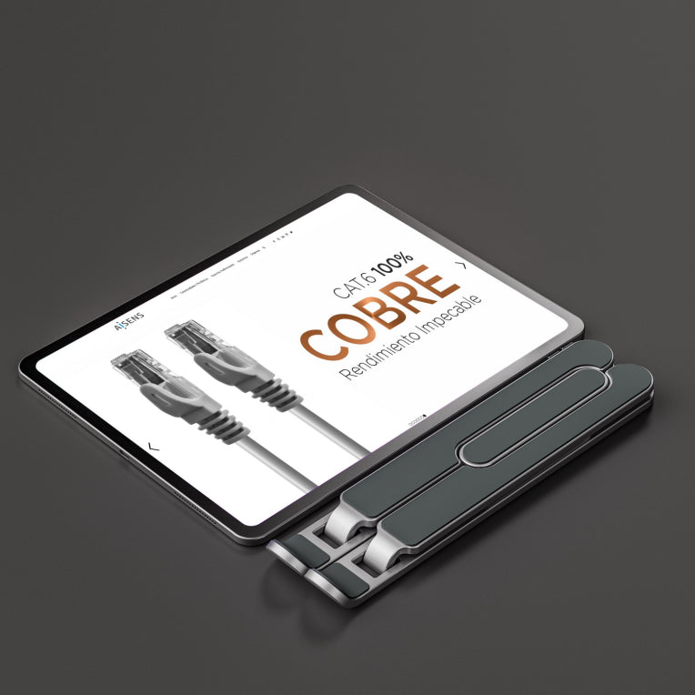 AISENS Soporte De Sobremesa Ajustable Para Portatil / Tablet. Plata