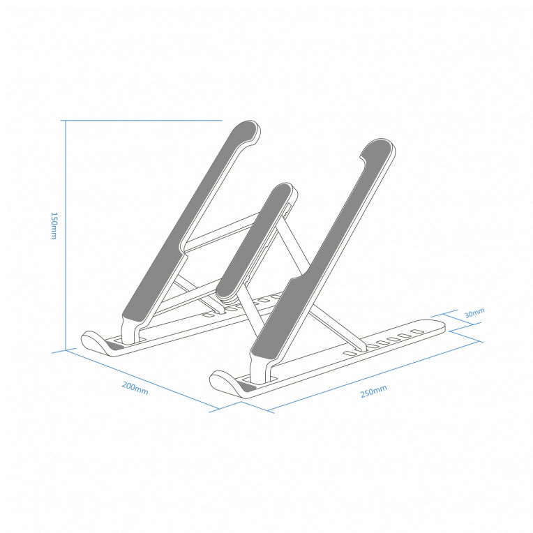 AISENS Soporte De Sobremesa Ajustable Para Portatil / Tablet. Plata