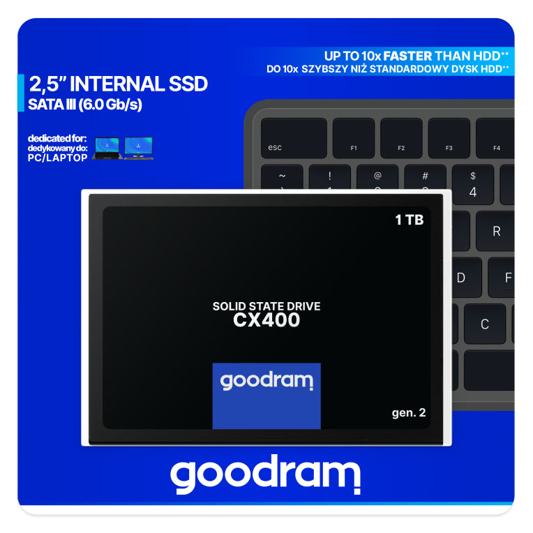 Goodram CX400 gen.2 1 TB 2.5" Serial ATA III 3D TLC NAND