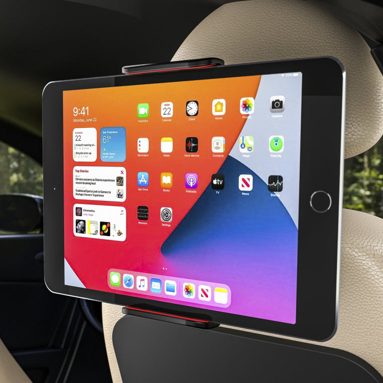 AISENS Soporte Coche Ajustable (1 Pivote) Para Reposacabezas Para Telefono / Tablet. Rojo