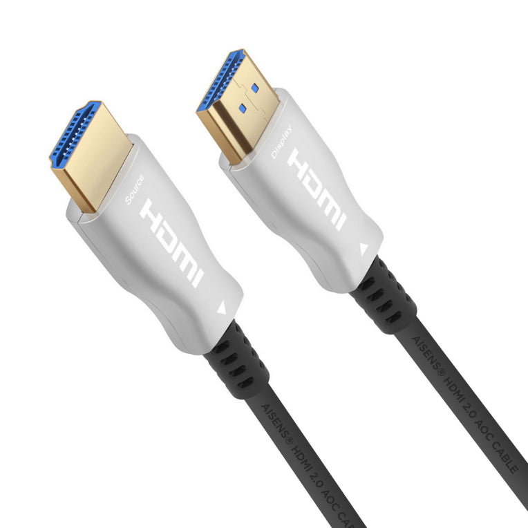 Cable HDMI V2.0 AISENS AOC Premium de alta velocidade/HEC 4k a 60 Hz, 18 Gbps. A/MA/M. Negro. 15 m