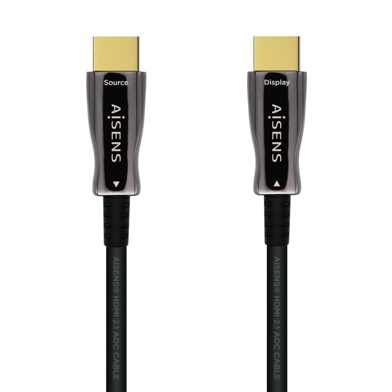 AISENS Cable HDMI V2.1 AOC Ultra Alta Velocidad / HEC 8k@60Hz 4k@120Hz 4:4:4 48Gbps. A/M-A/M. Negro. 10m