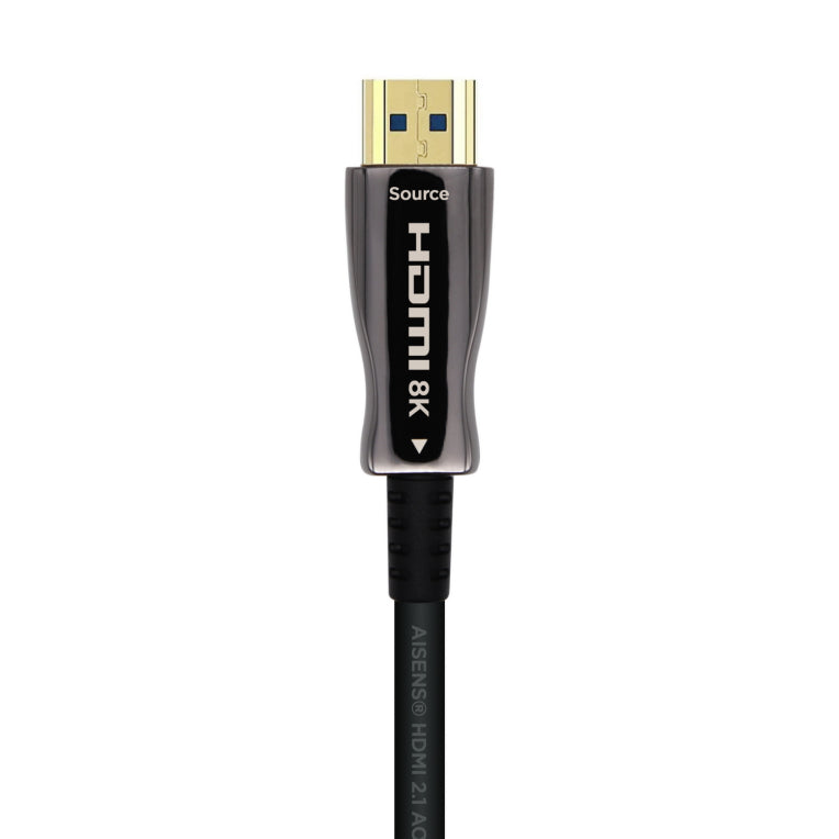 AISENS Cable HDMI V2.1 AOC Ultra Alta Velocidad / HEC 8k@60Hz 4k@120Hz 4:4:4 48Gbps. A/M-A/M. Negro. 100m