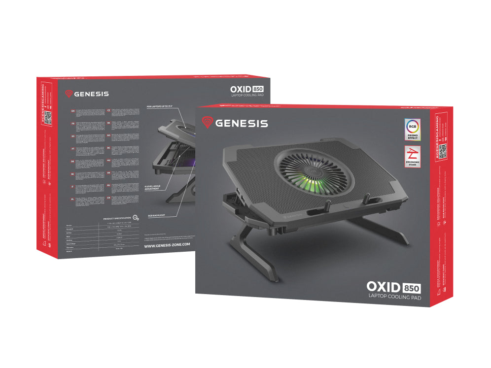 GENESIS Oxid 850 almohadilla fría 43.9 cm (17.3") 2500 RPM Negro