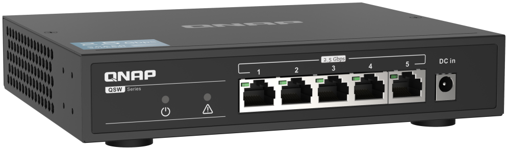 QNAP QSW-1105-5T switch No administrado Gigabit Ethernet (10/100/1000) Negro - detalle