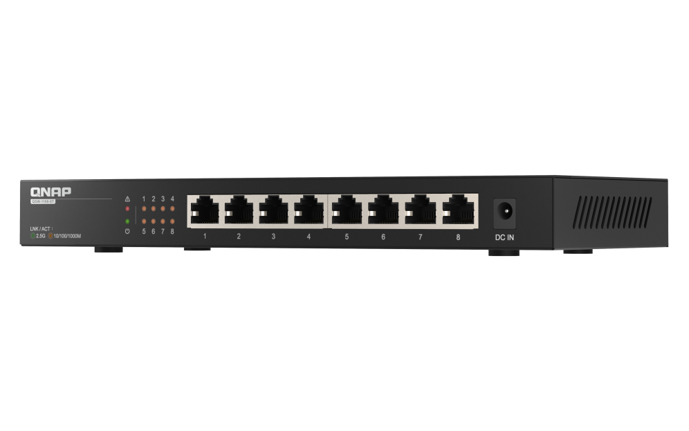 QNAP QSW-1108-8T switch No administrado 2.5G Ethernet (100/1000/2500) Negro - detalle
