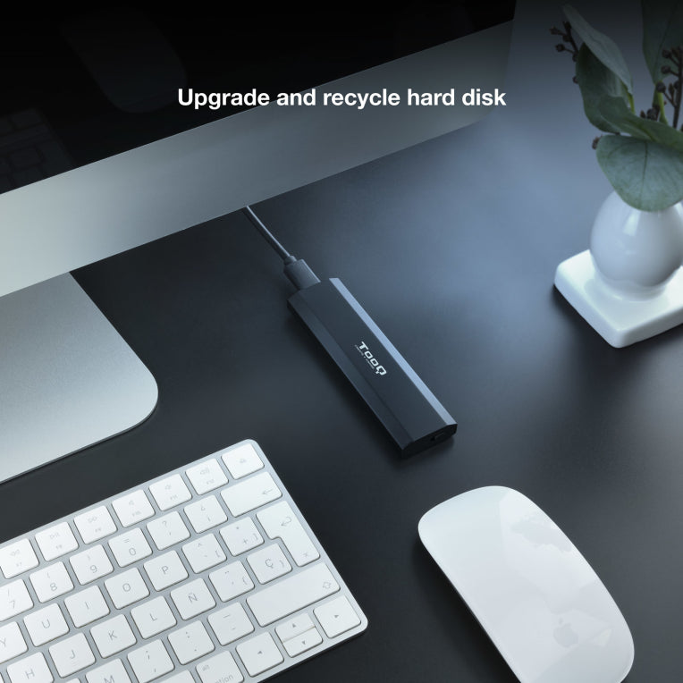 Carcasa externa TooQ Shura para unidade de estado sólido (SSD) negra M.2