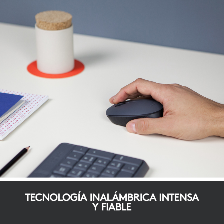 Logitech M170 Grey-K ratón Oficina Ambidextro RF inalámbrico Óptico 1000 DPI - detalle