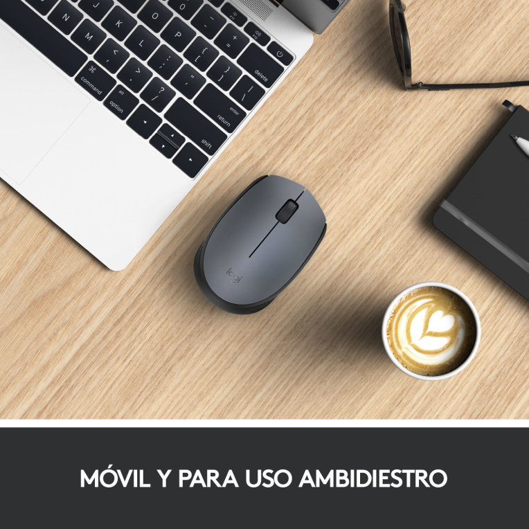 Logitech M170 Grey-K ratón Oficina Ambidextro RF inalámbrico Óptico 1000 DPI - detalle