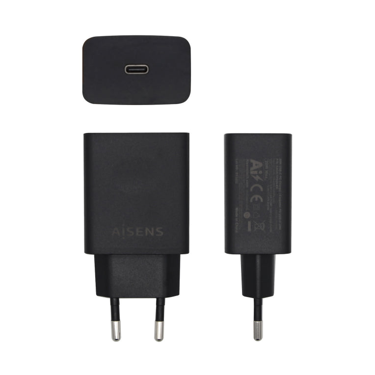 AISENS Cargador USB-C PD 3.0 1 Puerto 1x USB-C 20 W. Negro