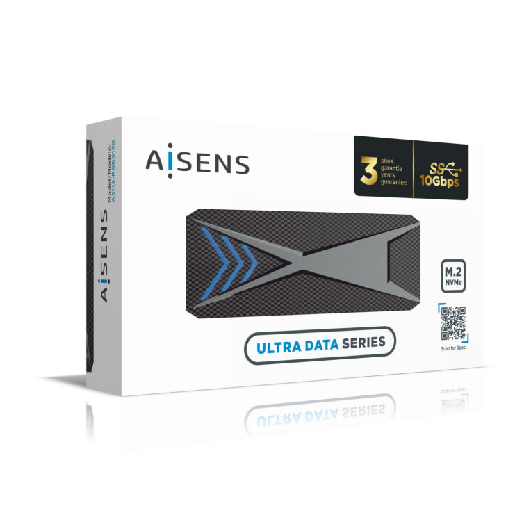 Caixa externa AISENS M.2 (NGFF) RGB Gaming ASM2-RGB013B NVMe a USB3.2 Gen2. Negra