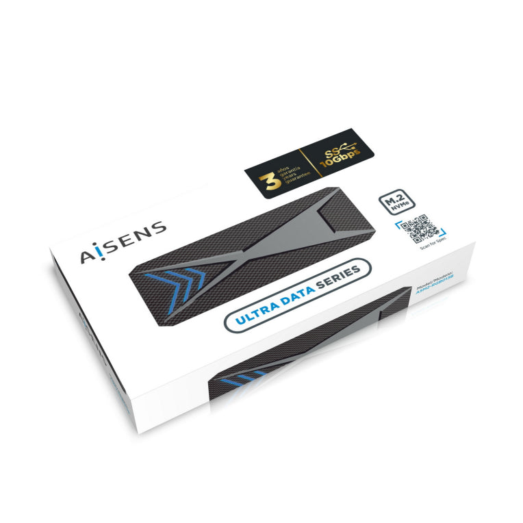 Caixa externa AISENS M.2 (NGFF) RGB Gaming ASM2-RGB013B NVMe a USB3.2 Gen2. Negra