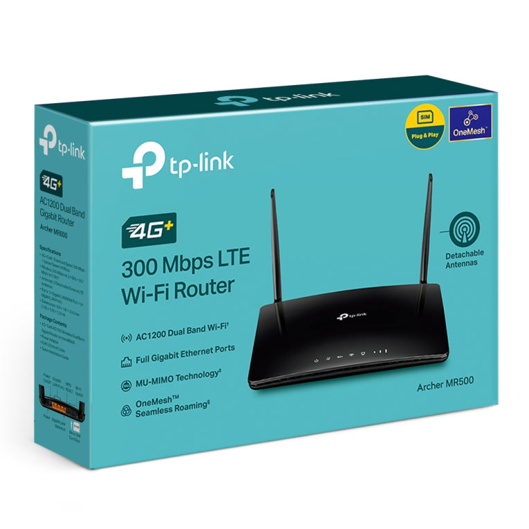 TP-Link Archer MR500 router inalámbrico Gigabit Ethernet Doble banda (2.4 GHz / 5 GHz) 4G Negro