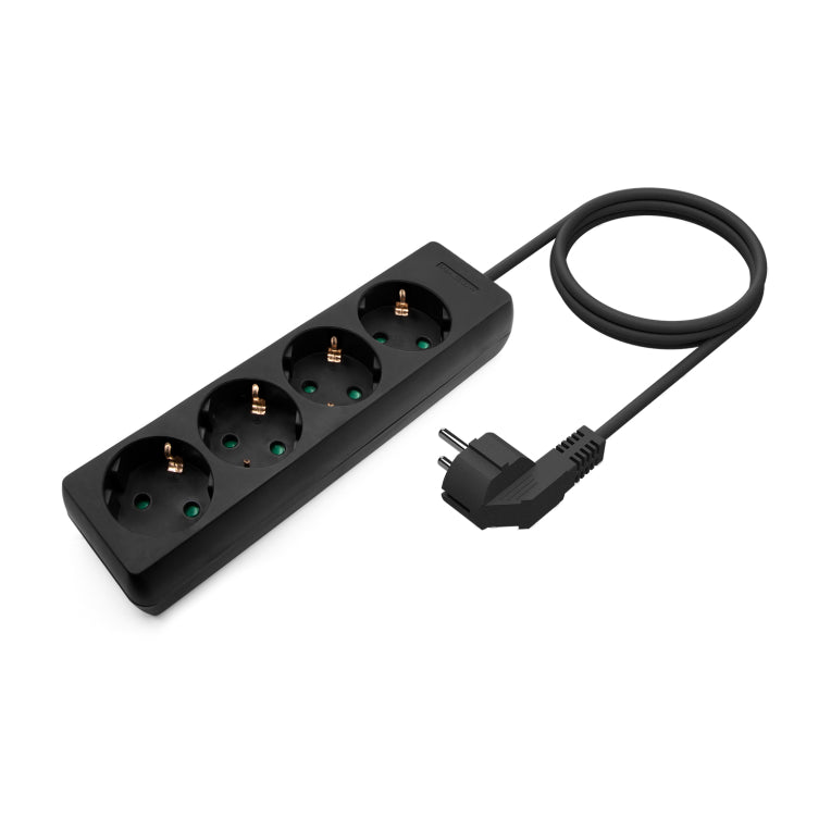 AISENS Base Multiple 4 Tomas Sin Interruptor Con Cable 3x1.5mm2. Negro. 1.4m