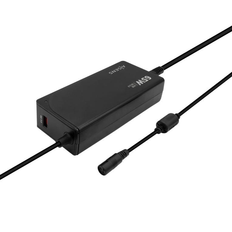 AISENS Carregador 65 W Automatico Universal Multitension Per a Portatil Amb 9 Connectors + USB-A QC.3.0